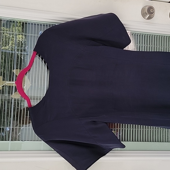 Rebecca Minkoff Silk Mini Dress Navy Blue Sz 2 - Picture 7 of 16